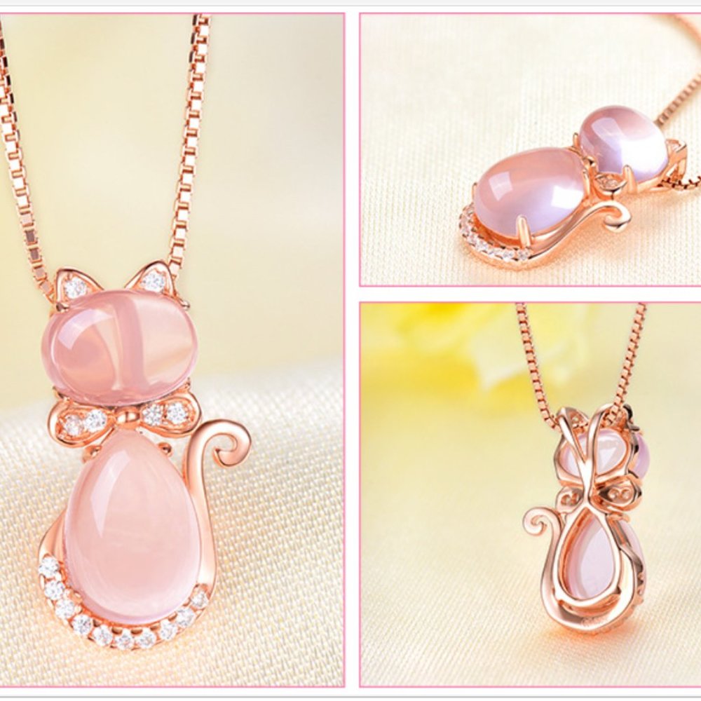 Elegant Rose Gold Cat Necklace